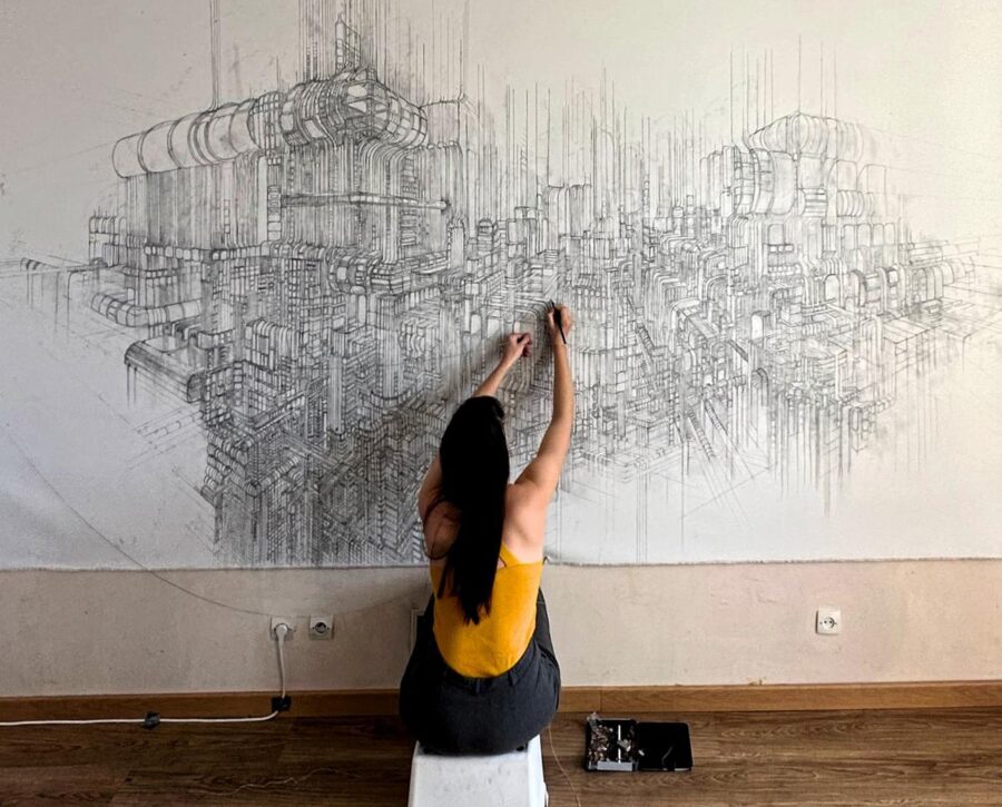 Drawing the Future, The Labyrinthine Worlds of Margritt Main thearttimes art magazine art times artist profiles art news art biography art shop art marketplace online gallery artworks